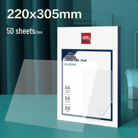 Deli GQ990 Transparent A4 Laminating Film - Pack