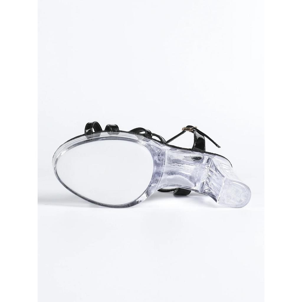 12Cm Clear Heel 2025 New Thick Heel, High Heels Trendy Car Model Women's Shoes, Crystal Sole LFD-19866-4