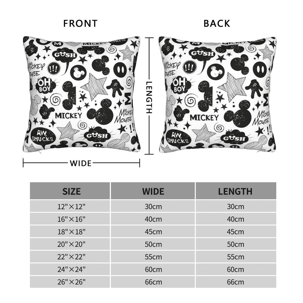 Mickey Cartoon Square Pillow Case  Cushion Cover Funny Polyester Decorative Pillowcase for Home 40*40cm