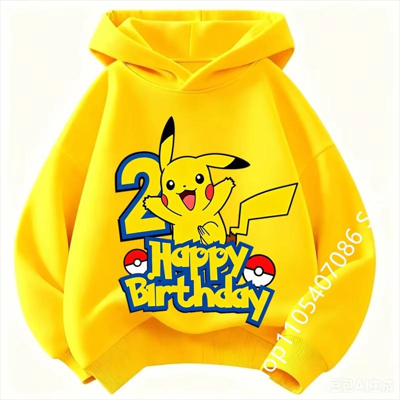 Children Birthday Clothes Number hoodie Boy Girl hoodie Cute Cartoon Summer Toddler Kids Tops