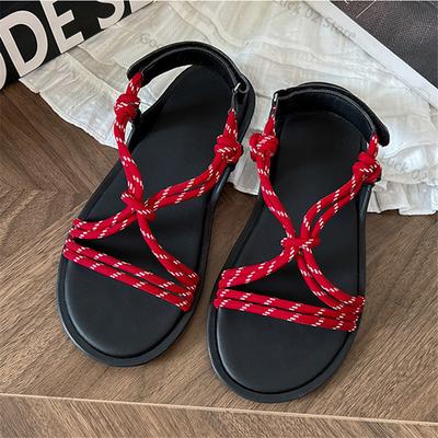 Fashion 2025 New Summer Women Sandals Casual Flat Shoes Rope Cross-strap Beach Flats Leisure Sandalias Mujer Holiday Vacation Sandal