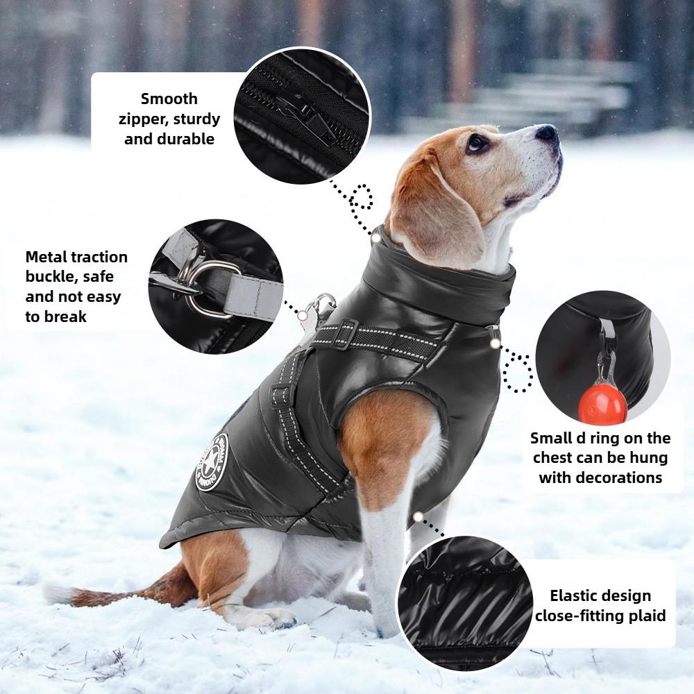 Pet Supplies Autumn and Winter Dog Clothes Waterproof Windproof Dog Cotton Coat Reflective Warm Comfortable Breathable Puppy Clothes