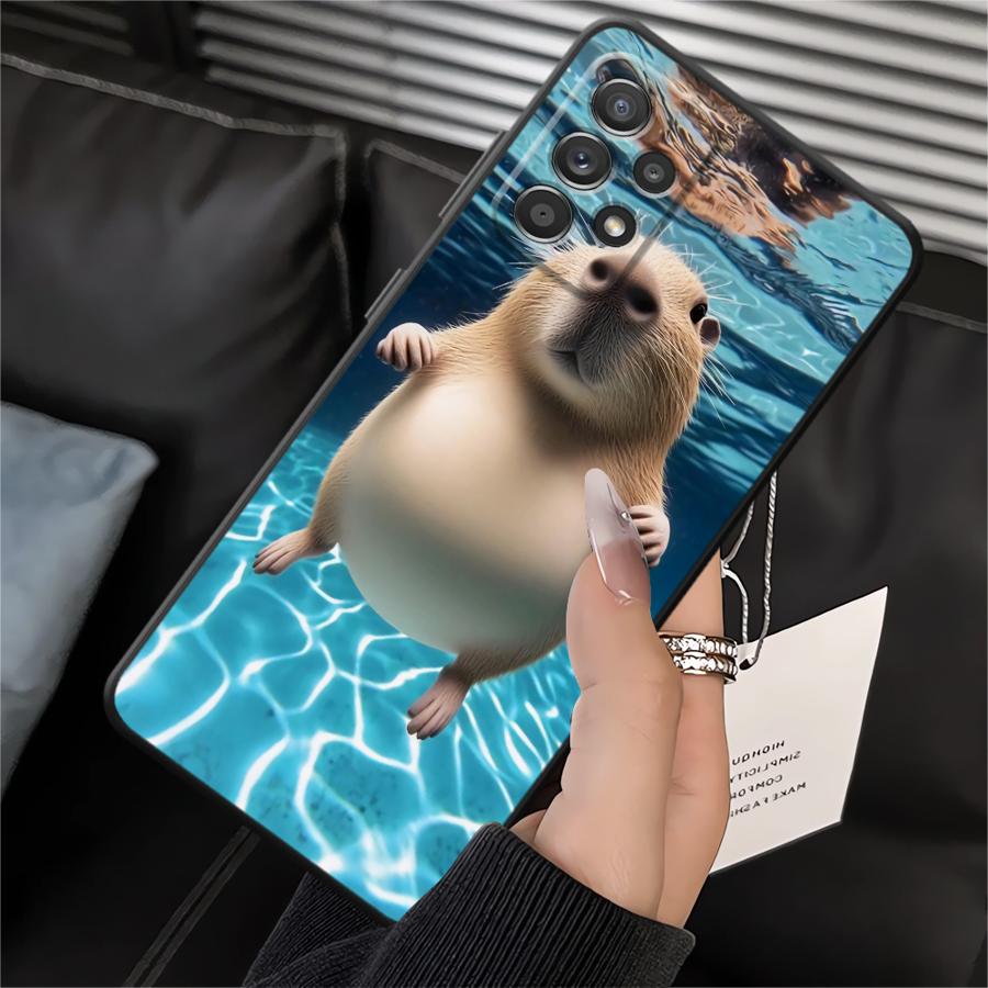 Cute Capybara Soft Back Phone Cover Case for Samsung Galaxy A50 A70 Note 20 Ultra 9 10 A04 A10 A20 A30 A40 A03 A01 A02 A06 A05