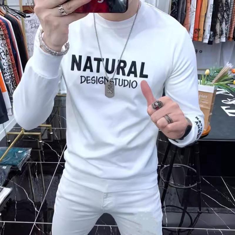 

Мужской свитшот с длинным рукавом, круглым вырезом и принтом букв - Тренд Осень/Зима 2023 2XL (145-160 lbs)