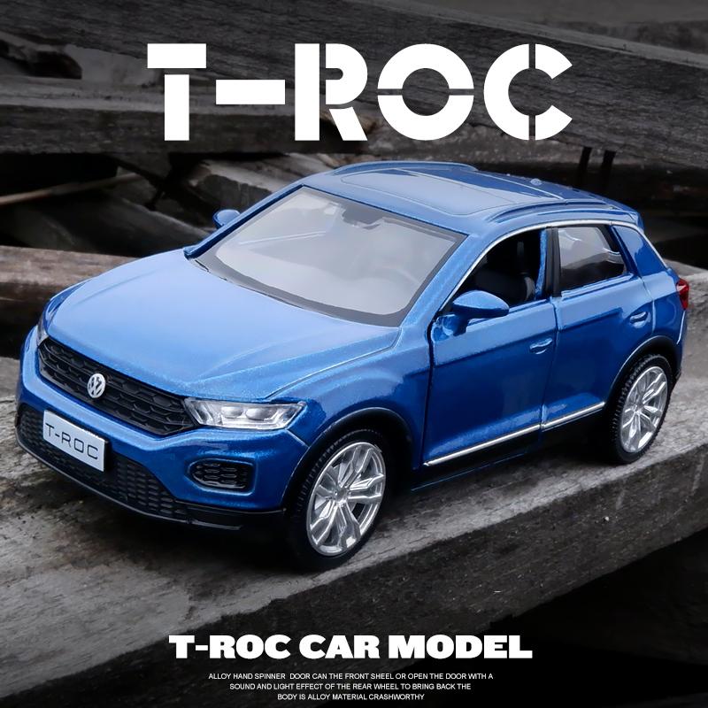 Měřítko 1/36 T-ROC SUV Model auta ze slitiny Diecast Kovová mini vozidla Model auta Simulace Kolekce Dětské hračky Dárek Dekorace