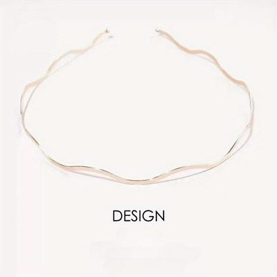 1 Stück Metall Wellen Dünnes Haar Reifen Gold Silber Damen Haarband Einfach Praktisch Pony Stirnband Mode Haarschmuck