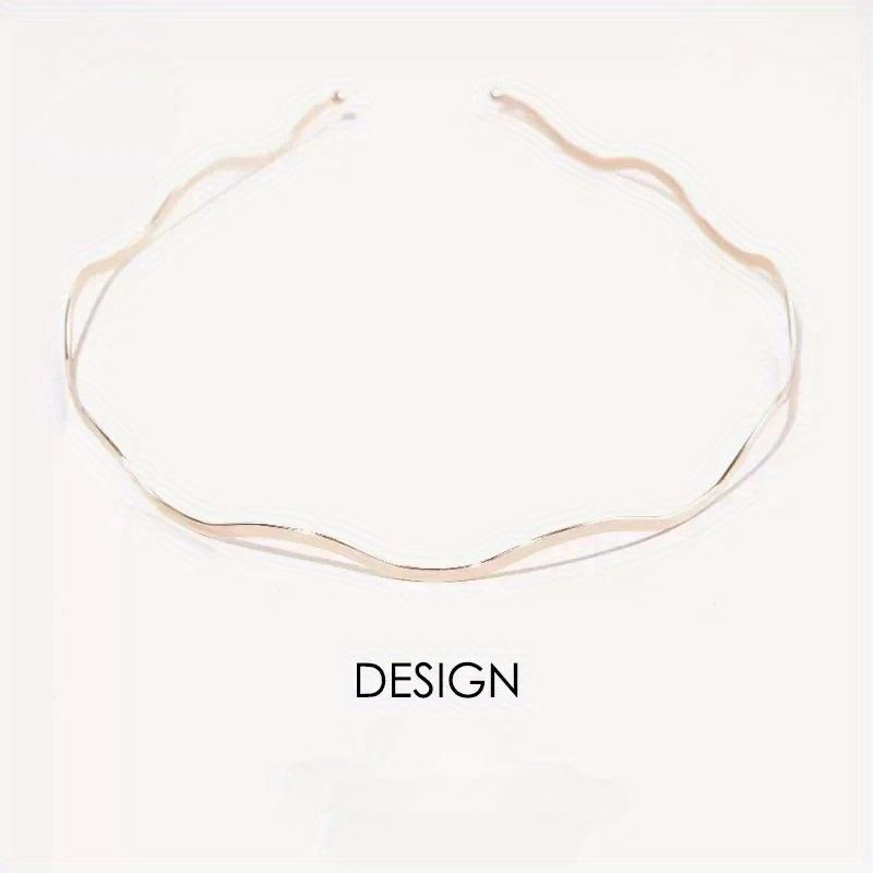 1Pcs Metal Waves Thin Hair Hoop Gold Silver Women Hairband Simple Practical Bangs Head Hoop Fashion Hair Accessories