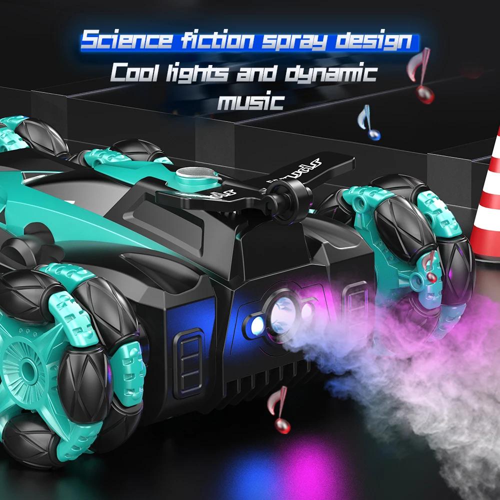 Acrobatic Remote Control Car Six-wheeled 2.4G Gesture Sensing 360° Climbing Drift Spray Music Off-road Remote Control Car Toy