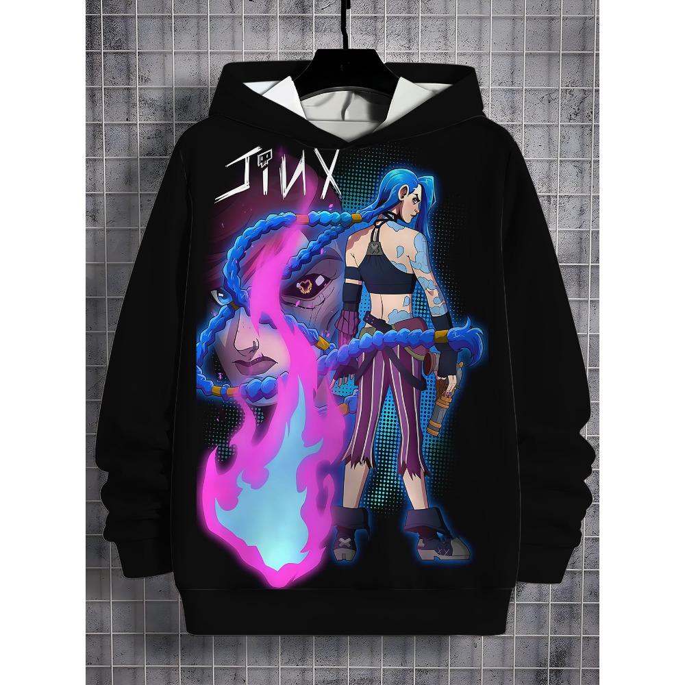 Arcane Jinx Anime 3D potisk Celoroční Dětská ležérní mikina Cool svetr Topy Unisex oblečení Klučičí mikiny Oblečení