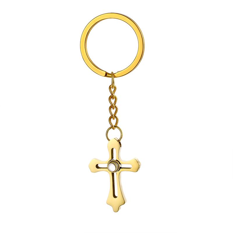 Custom Projection Bible Verse Stainless Steel Prayer Hope Cross Necklace Lord s Prayer Pendant Keychain Christian Gift Please provide the photos you need золотой