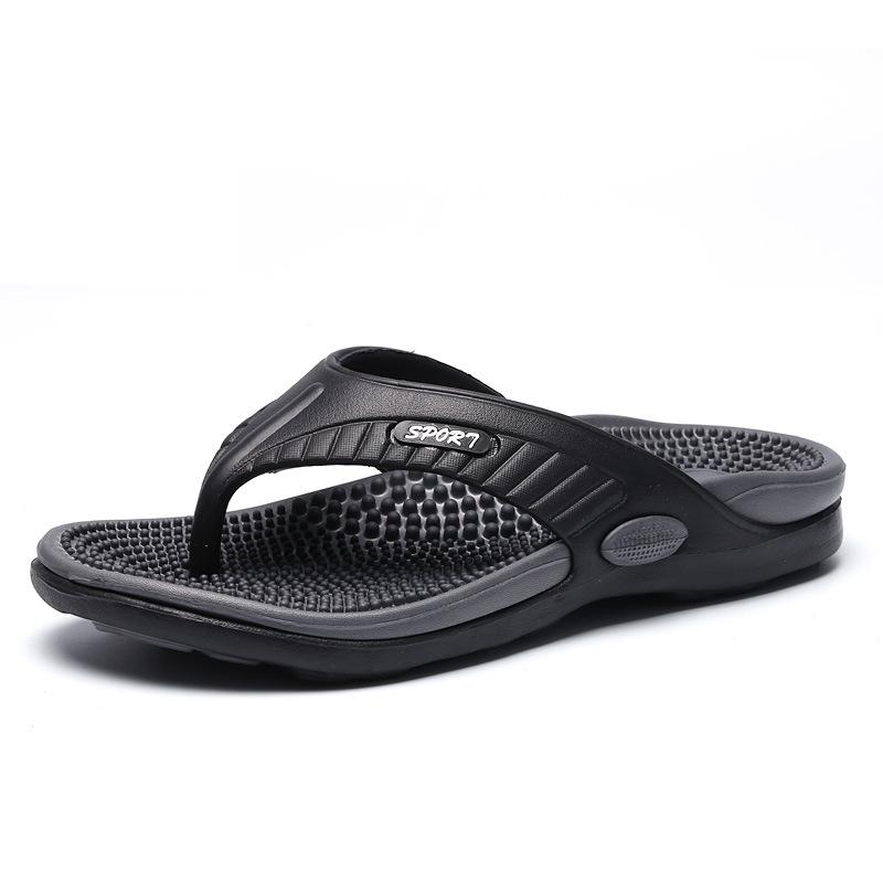 Men's Colorblock Massage Sole Flip Flops - Plus Size Lightweight Beach Toe Post Slippers for Outdoor Casual Wear