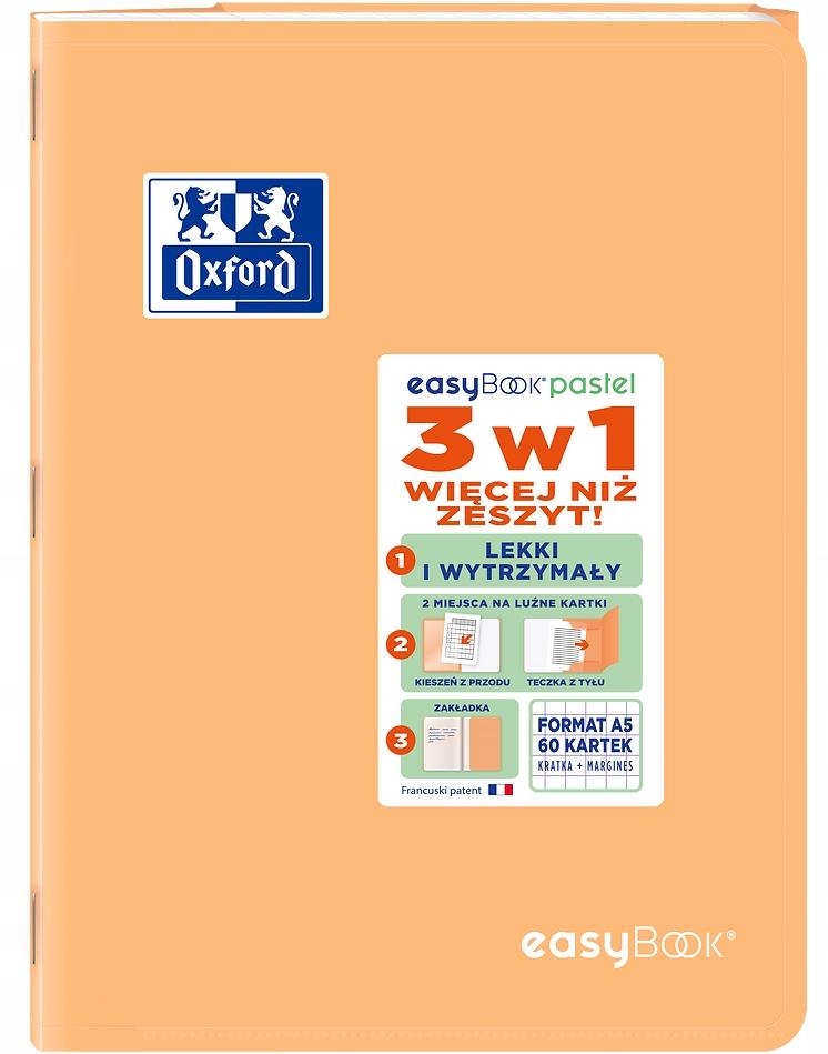 Zeszyt Oxf Easybook Pastel A5/60K Kratka 400161235