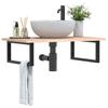 VidaXL Wall-mounted Vanity Shelf Steel and Solid Oak Wood 3302597