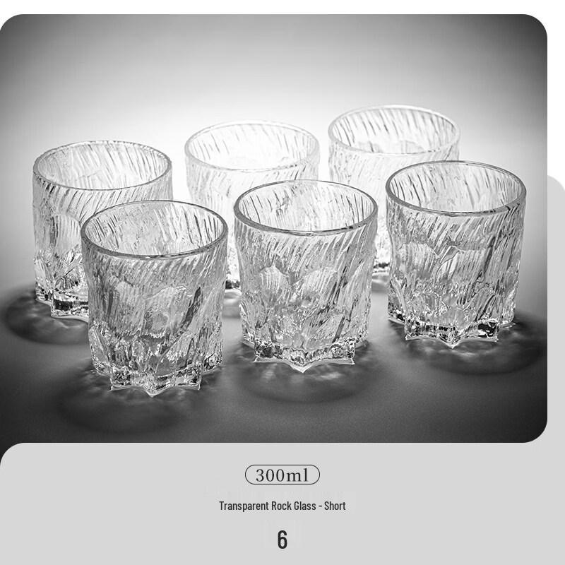 ZISIZ Retro Embossed Glacier Glass Cup