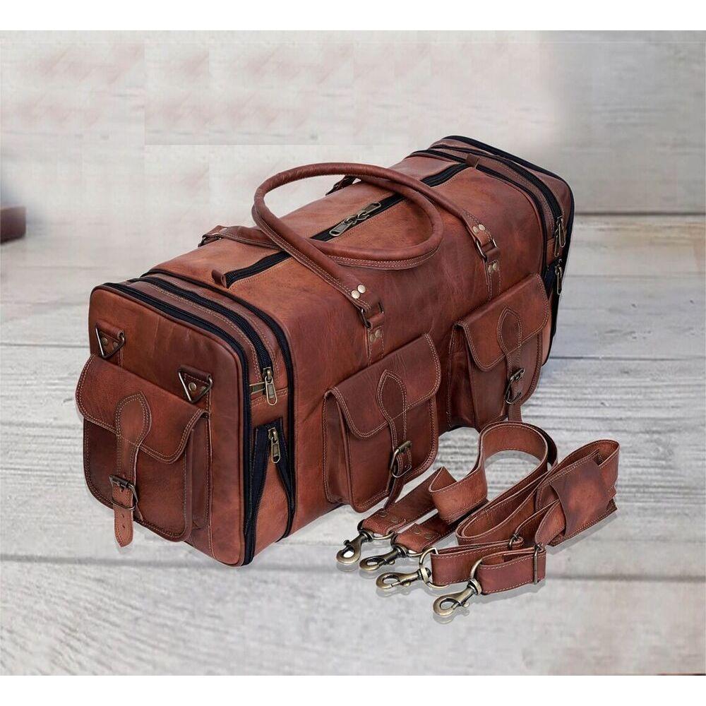 Leather Duffel Bag Leather Overnight Bags, Leather Travel Bags, Leather Travel