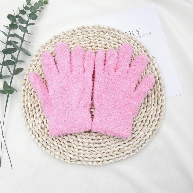 Fashion Winter Five Finger Gloves Warm Cold-proof Gloves Women Outdoors Cycling Solid Color Gloves