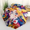 1pc Moon Princess Durable Cartoon Folding Umbrella, Portable Compact Umbrella for Men and Women I063