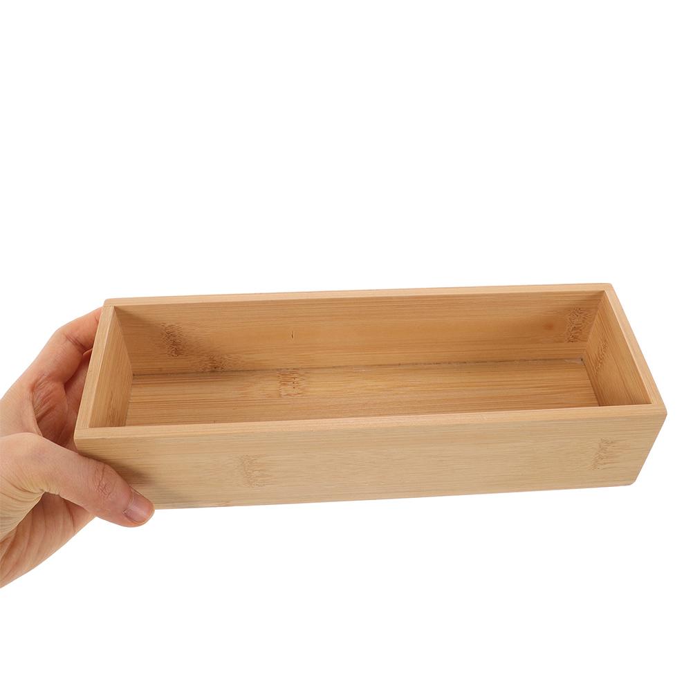 2 Pcs Bamboo Storage Box Square Ganizer Box Small Display Box Crafts Storage Container Home Ganization Drawer Ganizer Wooden Box