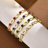 Women's Stainless Steel Oval Rhinestone Bracelet Necklace BR-2527