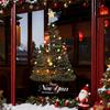 Merry Christmas Window Sticker Xmas Tree Pattern Mall Glass Window Display Electrostatic Sticker Xmas Ornament