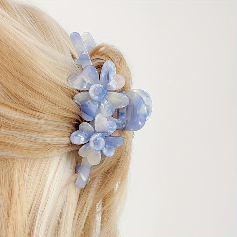 High-End Acetate Three-Dimensional Flower Claw Clips, Fresh Textured Large Hair Clips, Versatile Shark Clip Hair Accessories for Women