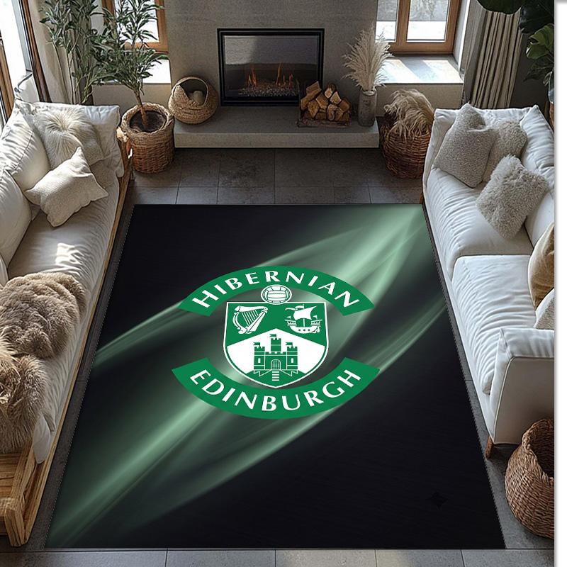 Tappeto Morbido per Pavimento Antiscivolo Hibernian FC Calcio Calcio Modello Tappeto per Interni Tappetino Decorazione Sportiva per Camera da Letto