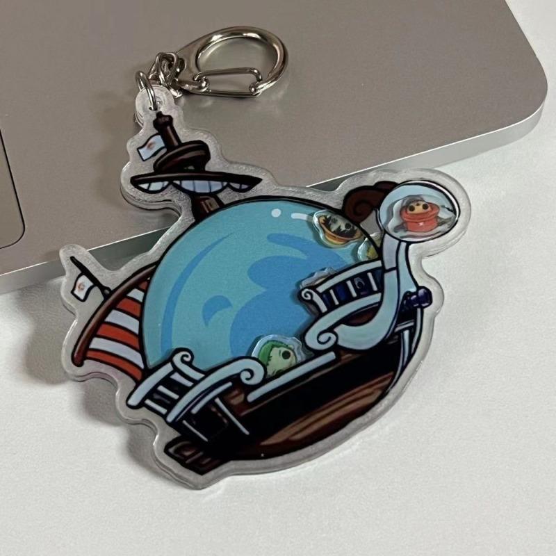 

One Piece Monkey· D·Luffy Creative Cartoon Cute Shake Music Keychain Personalized 2D Anime Peripheral Simple Backpack Pendant