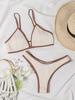 Color Block Binding Special Fabric Sexy Two Piece Bikini Set Elegant