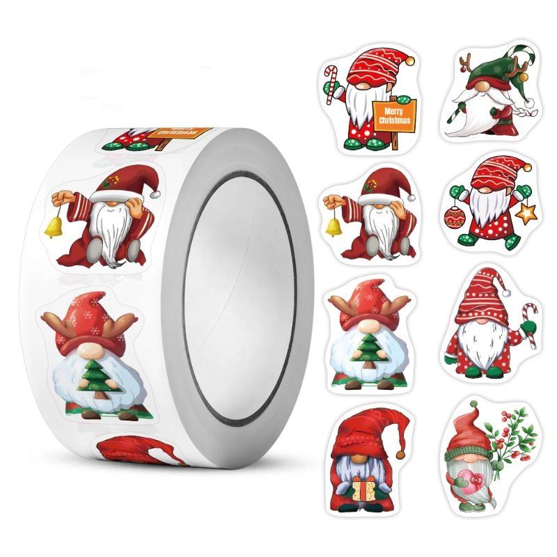 500Pcs Merry Christmas Gift Stickers Irregular Seal Labels Sticker For Gift Baking Package Envelope Stationery Decor