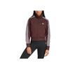 Adidas Originals Adicolor Knit Logo Retro Stand Collar Zip Long Sleeve Jacket Women Jacket Dark-Gray Brown IN6061