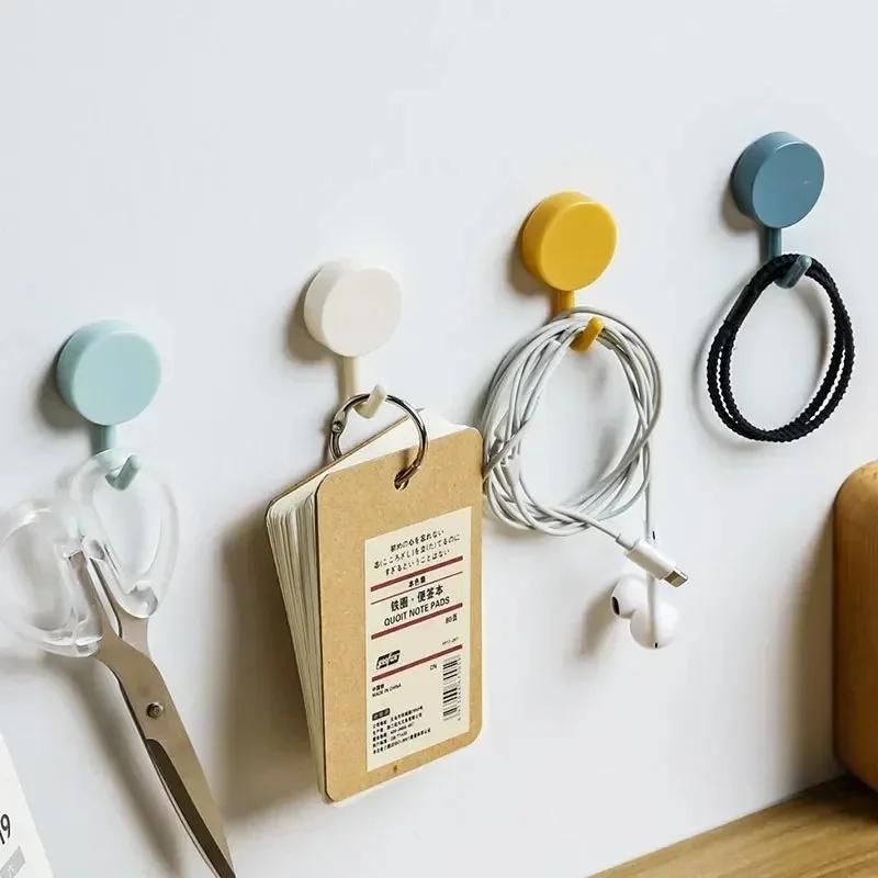 10/20/40PCS Self Adhesive Wall Hook Strong Without Drilling Coat Bag Bathroom Door Kitchen Towel Hooks Home Storage Accessories