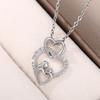 Double Heart Pendant Necklace Sentimental Sparkling Jewelry