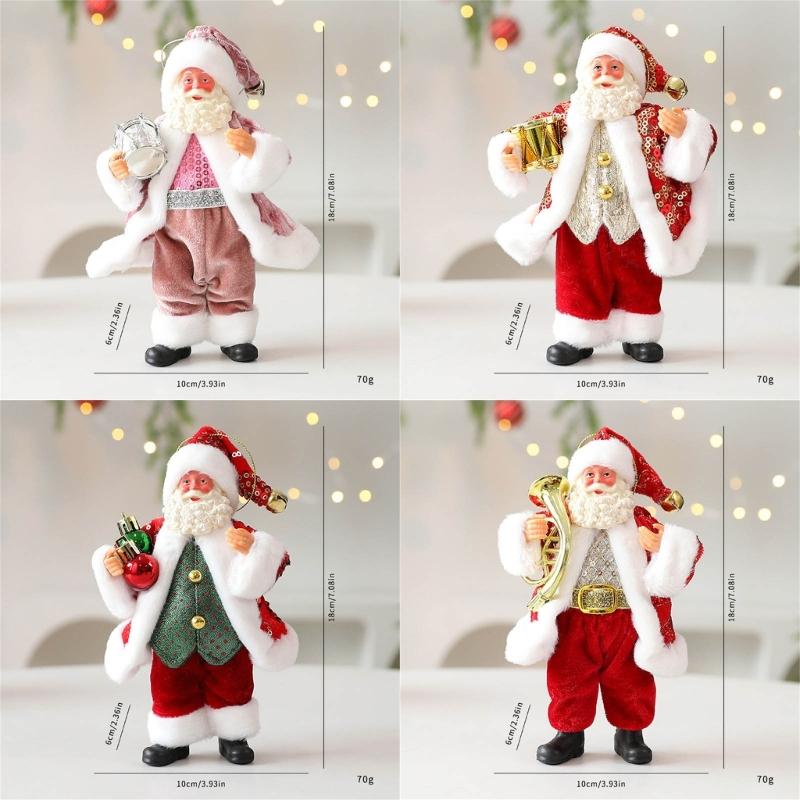  Decorative Resin Statue Carved Santa Figure for Years Round Holiday Decorations and Display Desk Ornament
