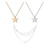 Modern Multi strands Necklace Stylish Star Pendant Neckchains Layers Chokers
