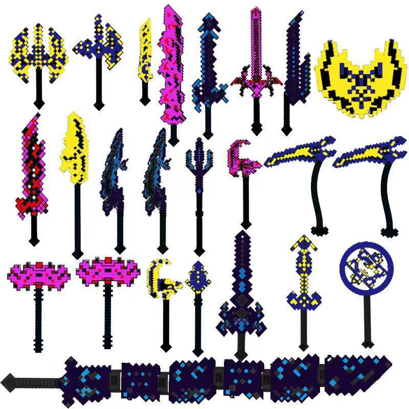 Ultimate Minifigure Weapon Pack: Diamond Sword, Trident, and Villager Set