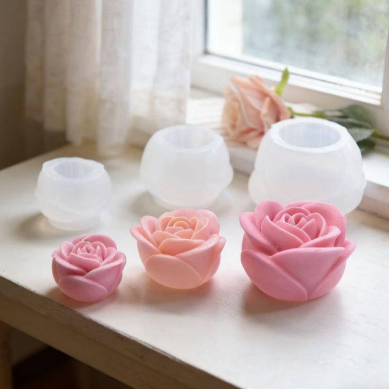 3D Rose Flower Silicone Mold for Aromatherapy, Candle, and Cake Decorations