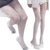 Wedding White Stockings Bridal Tights Floral Nylon Fishnet Tights White Lace Cut-Out Mesh Pantyhose For Women Y2K Plus Size