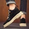 Fashion High top casual men's shoes Thick bottom height increasing trend style Outdoor autumn and winter youth shoes Classic Black
