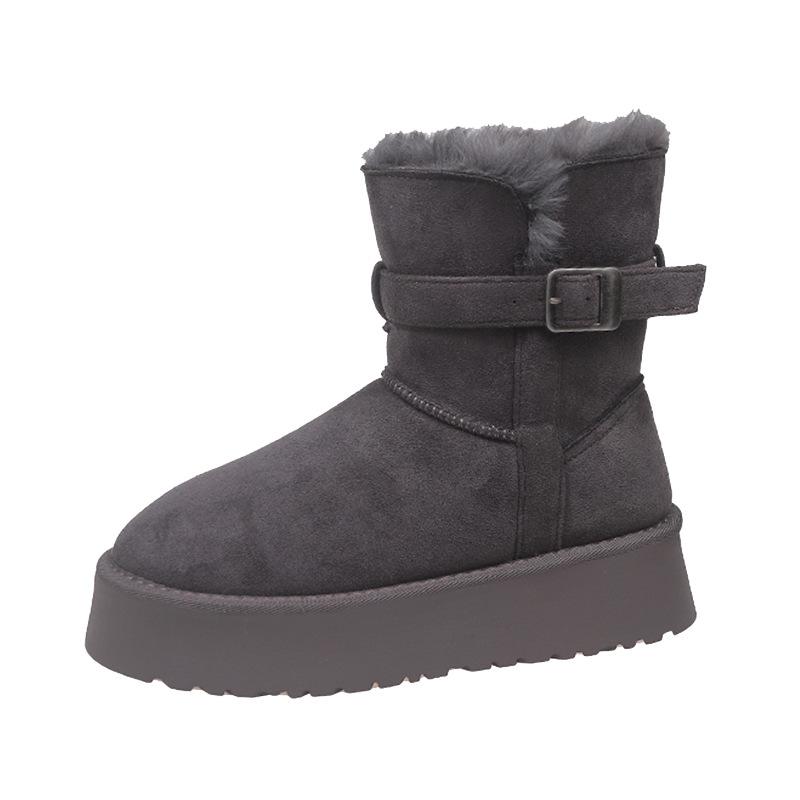 Northeast Thick-soled Snow Boots Women's 2025 Winter New Velvet Thickened Warm Boots Fur Integrated Snow Cotton Shoes