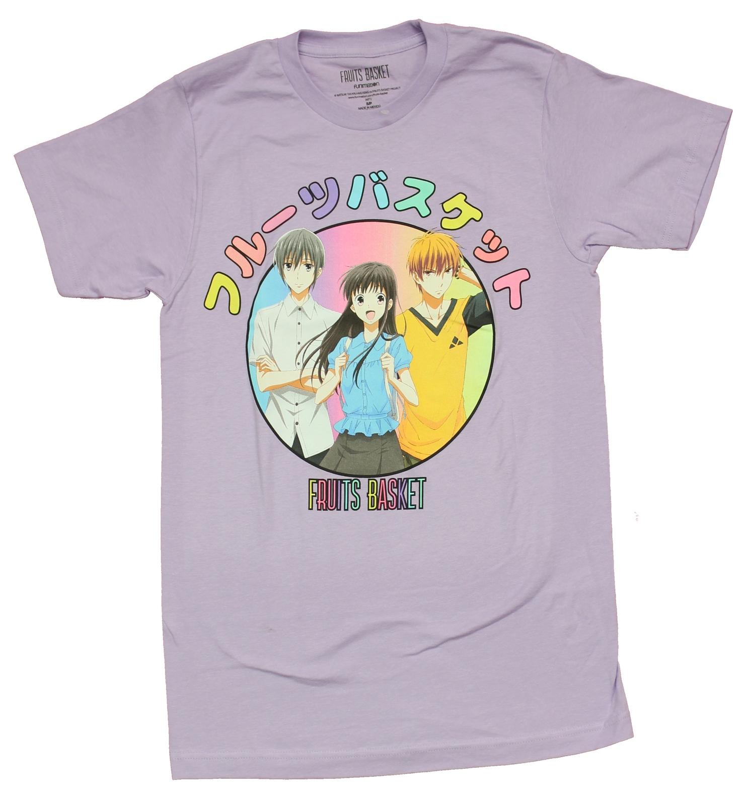 Fruits basket Mens T-shirt Colorful Trio In Kanji Circle XXL