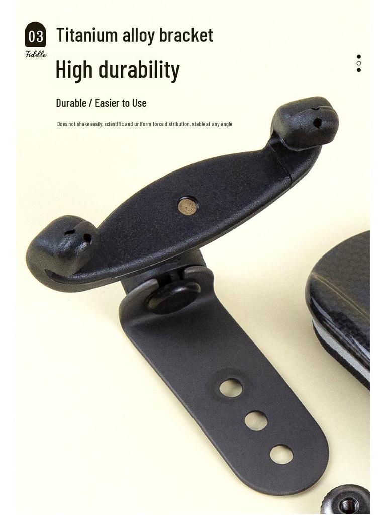 PEDI Super-Light Carbon Fiber Titanium Violin Shoulder Rest & Viola Chin Support