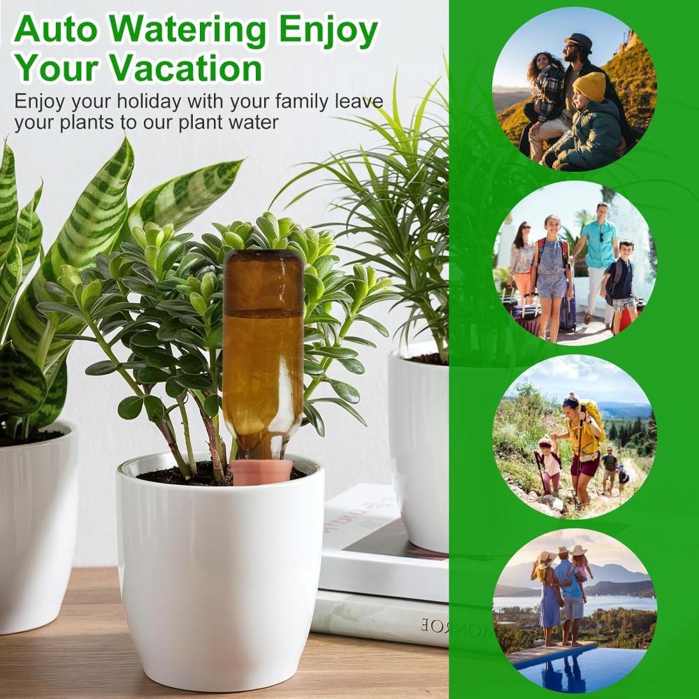 6pcs Terracotta Watering Spikes Plant Watering Devices Wine Bottle Automatic Plant Waterer for Vacations Self Watering Stakes