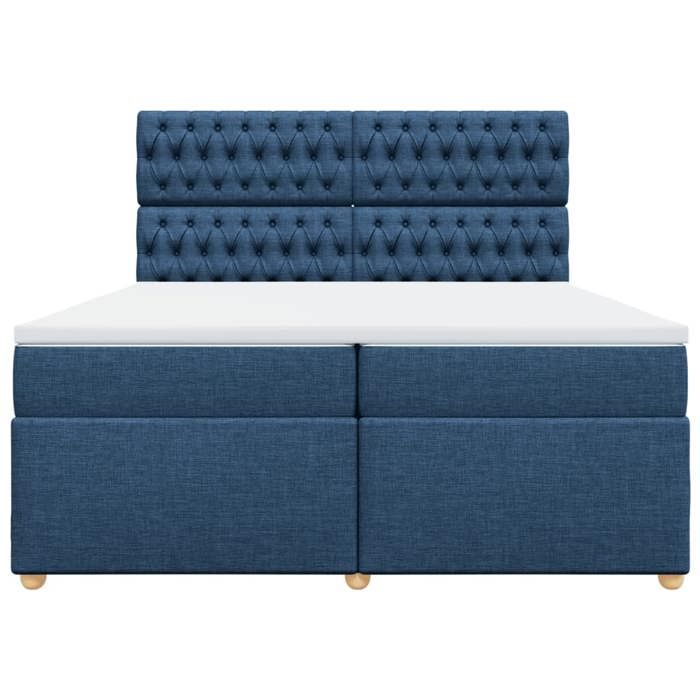 Maison Exclusive - Sommier à lattes de lit avec matelas Bleu 200x200 cm Tissu