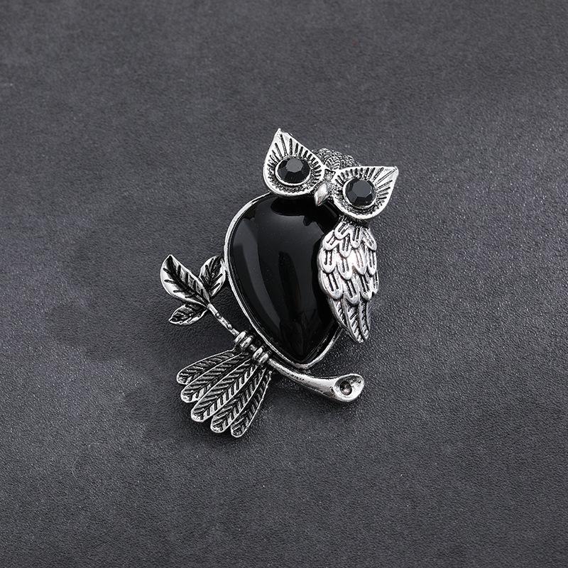 Vintage Cross Owl Crystal Stone Pendant Necklace for Men and Women - Classic Creative Design