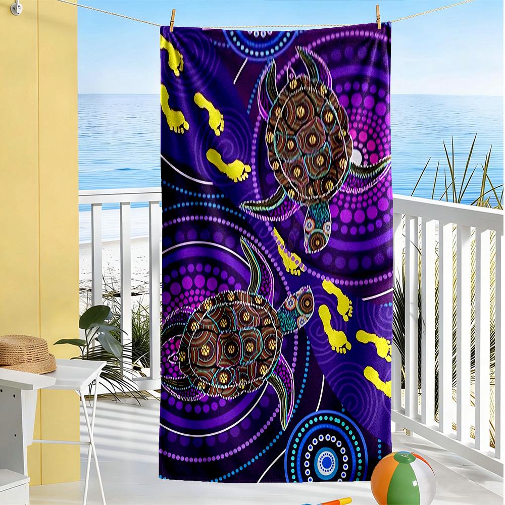 Australian Aboriginal Style Beach Towel Super Soft Microfiber Quickdry Fabric Comfortable Lightweight