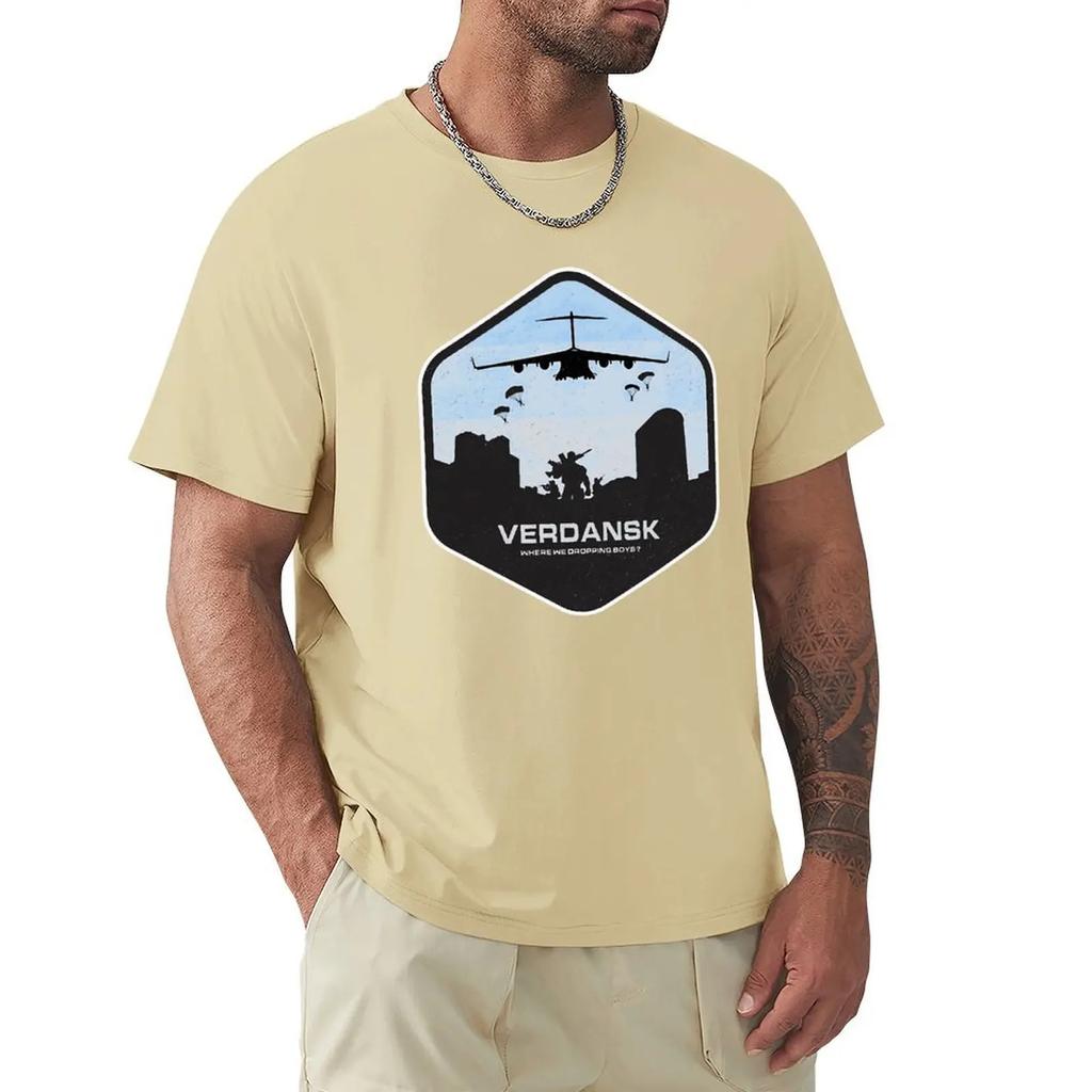 LIDU Verdansk Warzone Battle Royale ClassicAnime Kleiderdesign COD Black Ops Cold War 100% Baumwolle Herren T-Shirt
