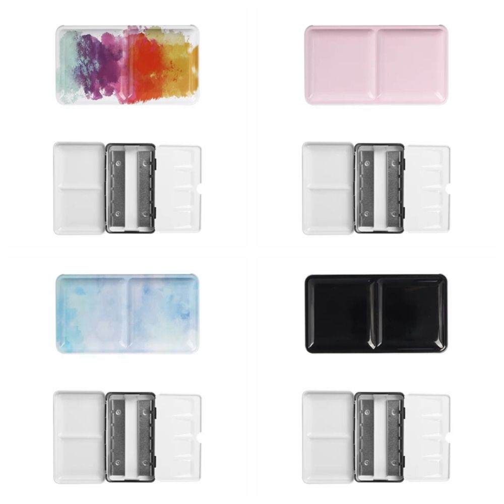 Empty Watercolor Storage Foldable Watercolor Paint Box Multi-function Painting Box Art Supplies