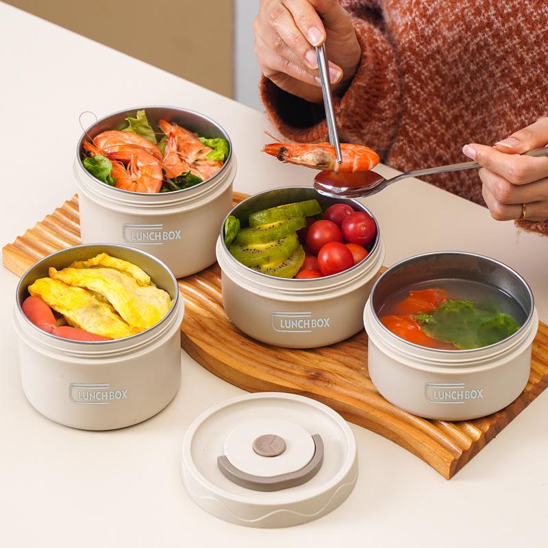 304 Stainless Steel Double-Layer Insulated Lunch Box with Portable Bag and Container