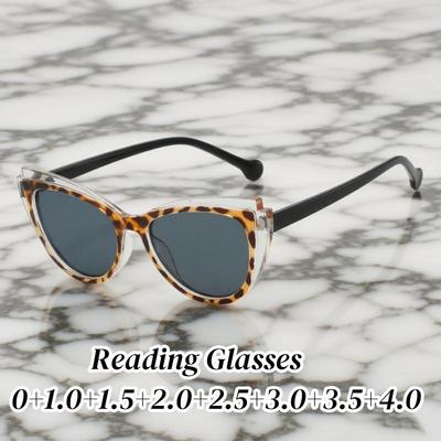Occhiali da lettura da donna retrò alla moda Occhiali da sole da uomo alla moda con protezione UV per la vista da lontano Unisex Nuovo stile Occhio di gatto Presbiopia 0+1.0+4.0
