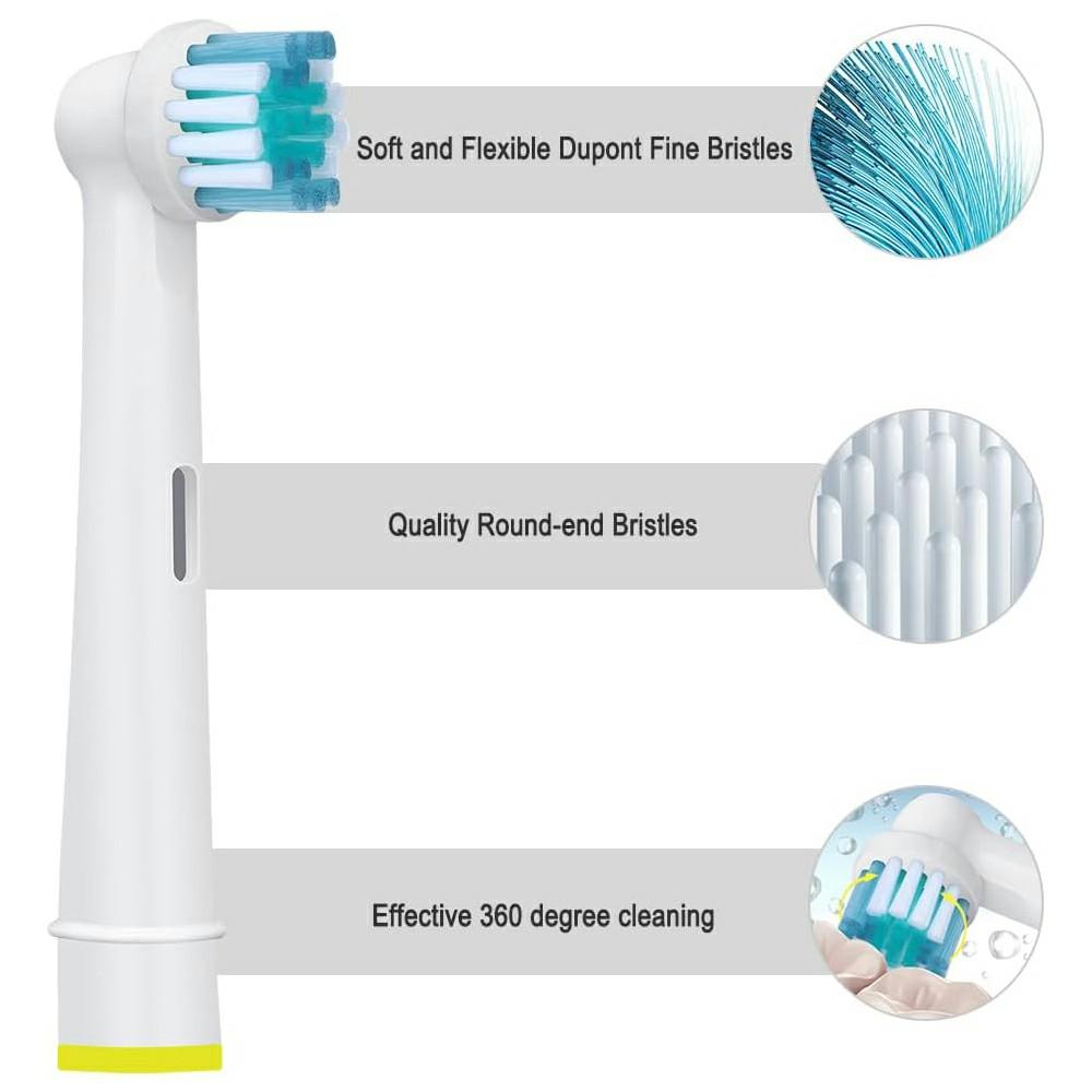 8Pcs Replacement Brush Heads for Electric Toothbrush Deep Clean Soft Bristles Heads for Home Use